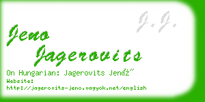 jeno jagerovits business card